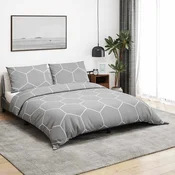 vidaXL vidaXL Posteljnina siva 225x220 cm bombaž, (21050806)