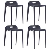 Složivi stolci 4 kom crni plasticni