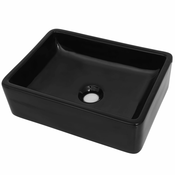 MAISON CHIC Keramični Umivalnik - Kopalna umivalnik - Lavabo pravokotne oblike črne barve 41x30x12 cm, (21684743)