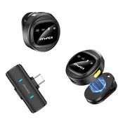 AWEI MK3 DUO Bluetooth mikrofon (pakiranje od 2), Tip-C, s funkcijom poništavanja buke, CRN