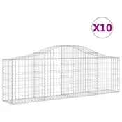Vidaxl Obokana gabionska košara 10 kosov 200x30x60/80cm cinkano železo
