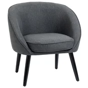 HOMCOM HOMCOM dnevni stol lanu podoben poliester, les 71Š x 65G x 75V cm Siva, (5000242872)