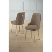 Hanah Home Set stolica Newa, 46x94x46 cm, 2 komada, Zlatno-smede boje