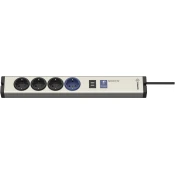Ehmann Ehmann 0616x0a048001 razdelilnik z vtičnicami aluminij\, črna vtičnica 1 kos, (20638190)