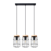 Sollux SL.1264 - Luster na sajli GOTTO 3xE27/15W/230V crna