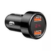 BASEUS MAGIC punjac za automobil 2 USB prikljucka 45W, LED zaslon, CRN CCML20A-01