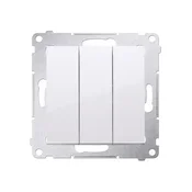 Trojno stikalo (modul) 10AX, 250V~, hitri konektorji Simon54 bela