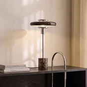 Lindby namizna svetilka Branford, retro, rjava, steklo/marmor - Dnevna soba/jedilnica - Vintage - rjava, krom