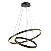 Rabalux Visilica sa daljinskim Isaure, 2 prstena, LED 80W, 3000-6500K, 60cm, Crna