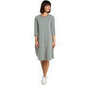 BeWear Ženska midi obleka Czesl B083 siva XXL