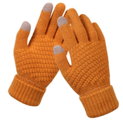 Zimske rokavice Velvet Touch - žametne ženske touchscreen rokavice za tople dlani ob nahladnejših dnevih - rjave