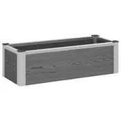 vidaXL Vrtna visoka greda Siva 75 x 30 x 22 cm WPC in aluminij