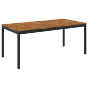 vidaXL Vrtnna jedilna miza Naravna in črna 147 x 88,5 x 75 cm