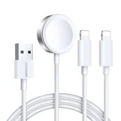 shumee Kabel 3v1 Kabel USB-A z induktivnim polnilcem + 2x iPhone Lightning 1.2m bel