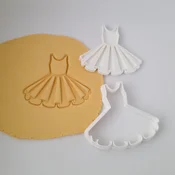 KREATIVNI SLATKIŠI Modla za kolace i ukrase Haljina sa faltama, 7 cm, Bela