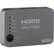 Marmitek 2-portni HDMI razdjelnik Marsek 3D reprodukcija moguca do 3840 x 2160 piksela srebrna