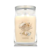 Yankee Candle Aromatična sveča Signature velik kozarec Soft Wool & Amber 567 g