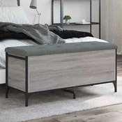 Vidaxl Klop za shranjevanje siva sonoma 102x42x45 cm inženirski les