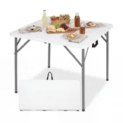 Costway Kvadratna zložljiva miza 86 cm bela