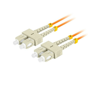 Lanberg optični povezovalni kabel MM SC/UPC-SC/UPC duplex 2m LSZH OM2 50/125, premer 3mm, oranžna barva