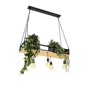 Pametna viseča svetilka črna z lesom, vključno s 5 Wifi G95 - Shelf
