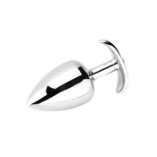 ZENN Smooth Metal Butt Plug with Diamond - Large