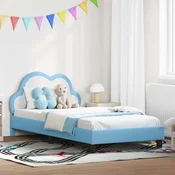 Krevetna konstrukcija s uzglavljem Plava 90 x 200 cm PU