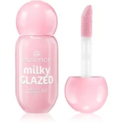 essence milky GLAZED tonirani balzam za ustnice s sijajem odtenek 02 Strawberry Whip 4 ml