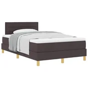 Vidaxl Postelja z vzmetnico z blazino Temno rjava 120 x 190 cm blago