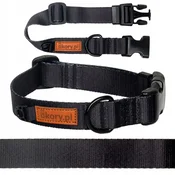 BARVITA trakasta ovratnica za mačke 30-36 cm nastavljiva ČRNE barve 20 mm