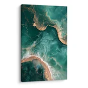 Slika abstraktna morska laguna v marmorju - 30x40