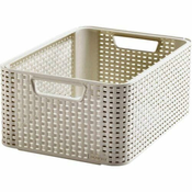 Curver Škatla za shranjevanje RATTAN 39x29x17cm (M), STYLE2, plastika, KRÉM