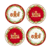Set of 4 dessert plates, porcelain, 19 cm, Fancy Gingerbread - Nuova