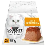PURINA Gourmet Revelations Mousse piščanec v omaki - mokra hrana za mačke, 2x57 g
