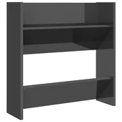 Vidaxl Stenska omara za čevlje visok sijaj siva 60x18x60 cm iverna p.