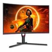 AOC Monitor LED CQ32G3SU/BK Gaming 31.5 VA 2560x1440 at 165Hz, 3000:1, 1ms, Ergonomic, Speakers, 3y Curved