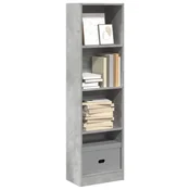 shumee vidaXL Polica, betonsko siva, 40x24x143 cm, material na osnovi lesa