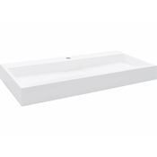 Umivalnik 100x46x11 cm mineralna litina/marmorna litina bel