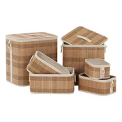 Autronic Polica in košara za perilo Shelf and laundry basket - bamboo, natural, price for a set of 6 pieces (DT3013 NAT)