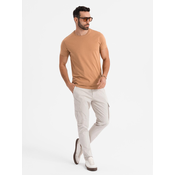Ombre BASIC mens classic cotton T-shirt - brown
