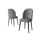 Hanah Home set trpezarijskih stolica Aste 6 kom, siva tkanina Babyface, braon metalne noge