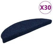 Vidaxl Preproge za stopnice samolepilne 30 kosov 56x17x3 cm temno modre polkrožne