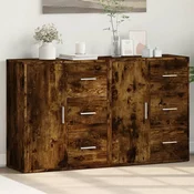 Komoda 2 kom dimljeni hrast 60x31x70 cm od konstruiranog drva