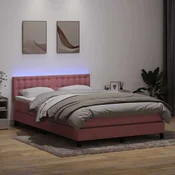 vidaXL vidaXL Box spring postelja z vzmetnico roza 160x210 cm žamet, (21829078)