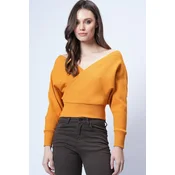 Trend Alacati Stili Ženska bluza dugih rukava ALC-019-053-BLZ, V-izrez, Hardal