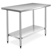 Costway Kuhinjska delovna miza 122x61x90 cm iz nerjavečega jekla