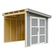 Timbela Vrtna hišica vrhunske kakovosti 5,9 m2 - V231x248x294 cm - Brez tal in stranske stene - Timbela M938B-CAVERN STEEL, (5000117247)
