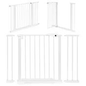 Northix Varnostna pregrada, 74-105 cm, za stopnice in vrata, jeklo, dodatni paneli, bela, ECOTOYS