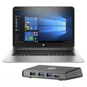 HP Notesnik RNW 14,0 HP 1040 G3 i7-6600U/16GB/SSD256GB/1920x1080/WLAN/BT/FP/CAM/Win 10 Pro/SLOgravura/priklopna postaja HP 3001pr/A+, (20871586)