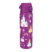 Slim water bottle for kids, stainless steel, 600ml, Princess - Ion8